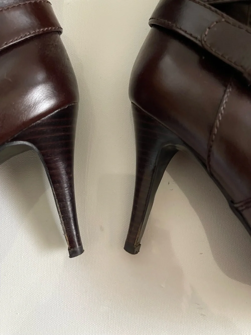 Nine West Tall Brown Leather High-Heel Boots Women’s 9.5M Classic Preppy Fall